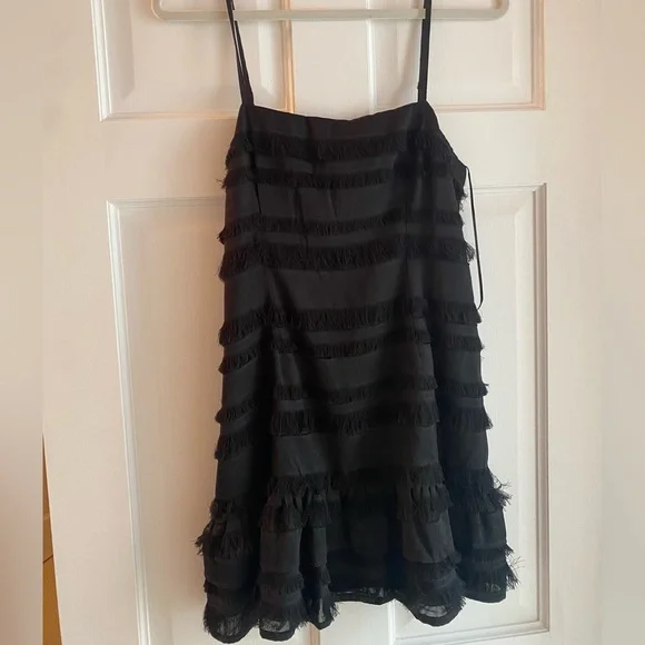 strapless open back dress Fig Ruffle Mini Dress Red